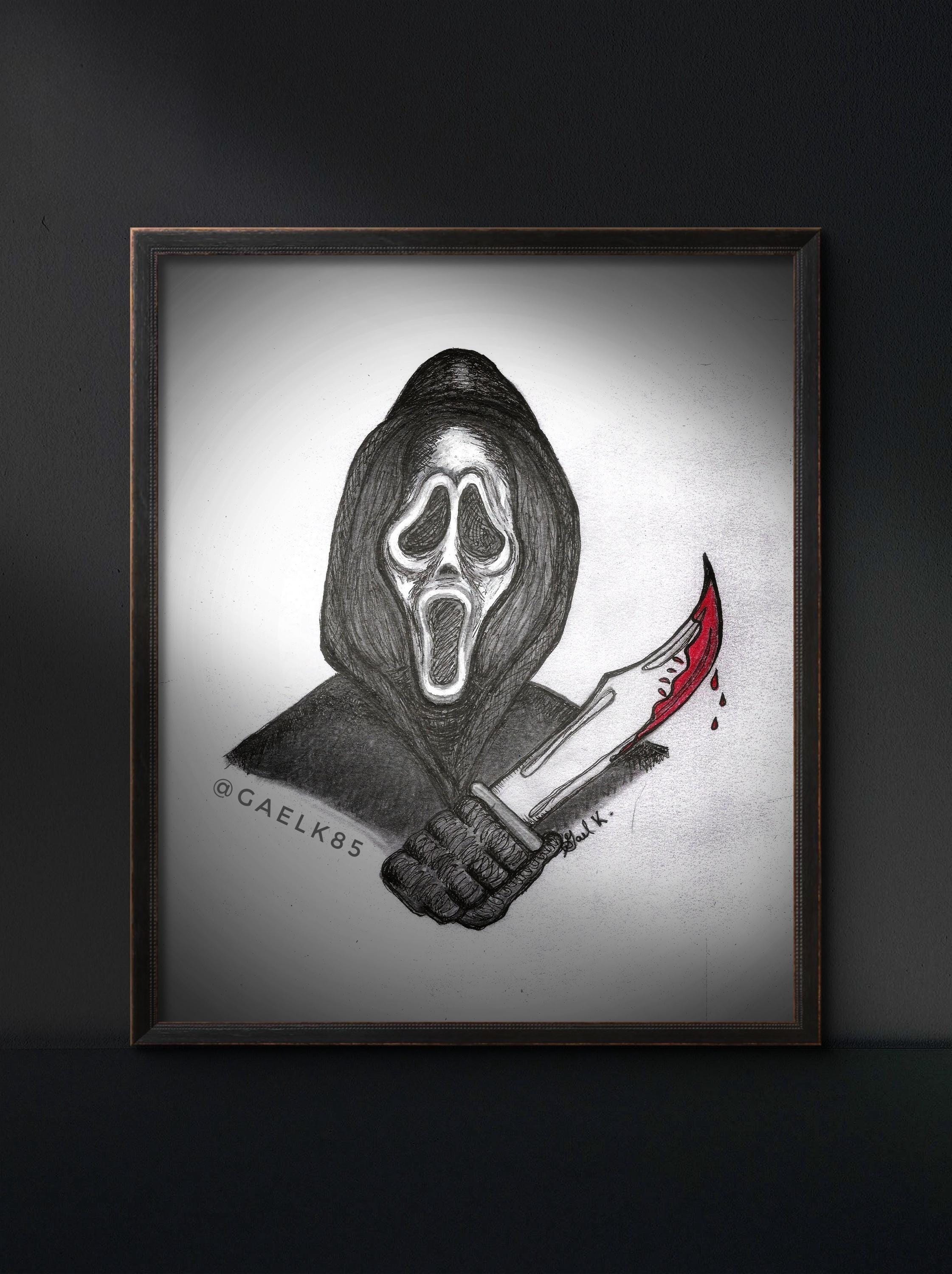 Pyrography Ghostface What's Your Favorite Scary Movie? Ghostface Original Artwork Print - Etsy