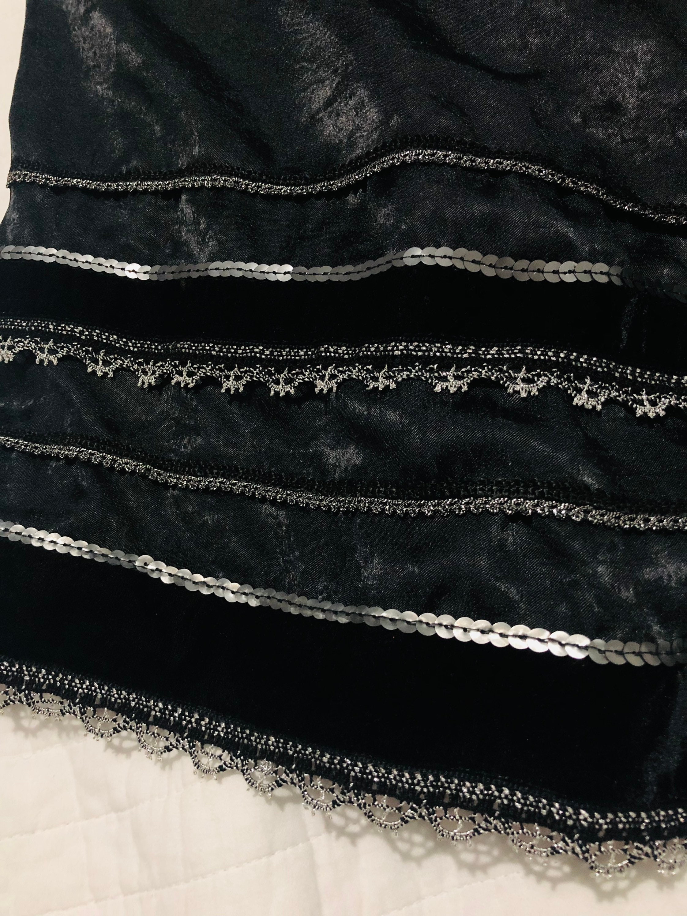 Vintage Black Skirt Size 12 Retro Gothic Midi Austrian | Etsy