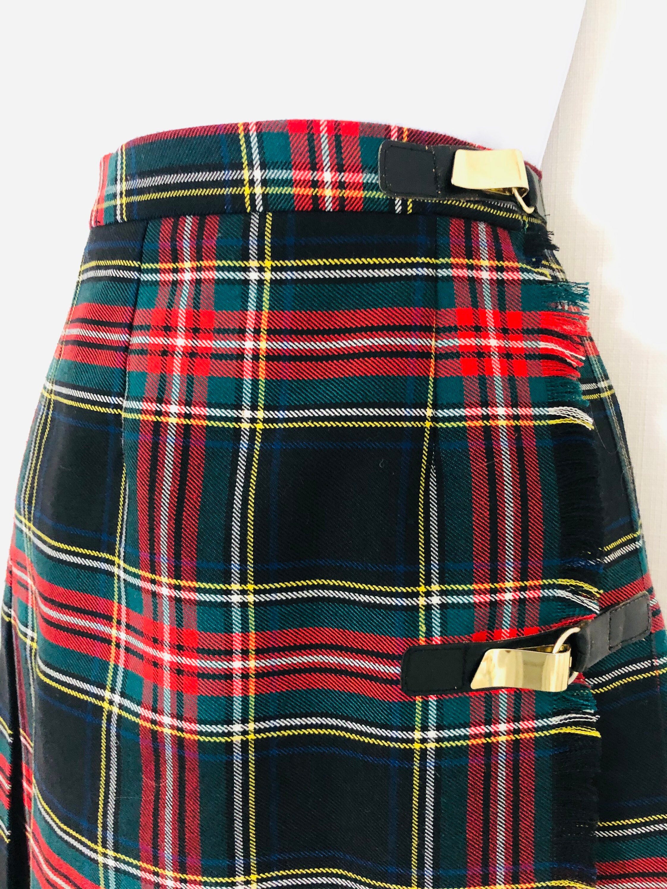 Vintage Kilt Size 6 100% Wool Blend Retro Red Skirt Tartan Pin | Etsy