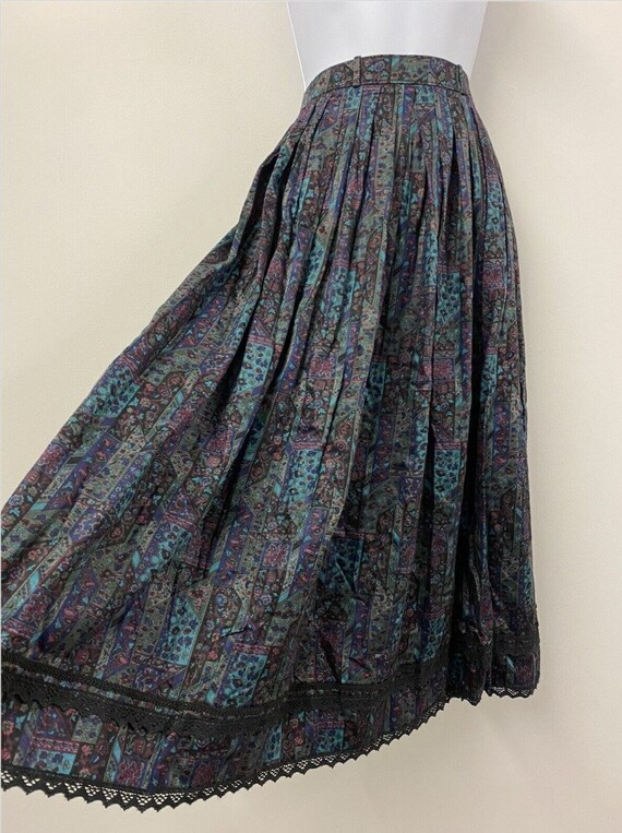 Vintage Skirt Size 12 14 Multicoloured Floral Geo… - image 2