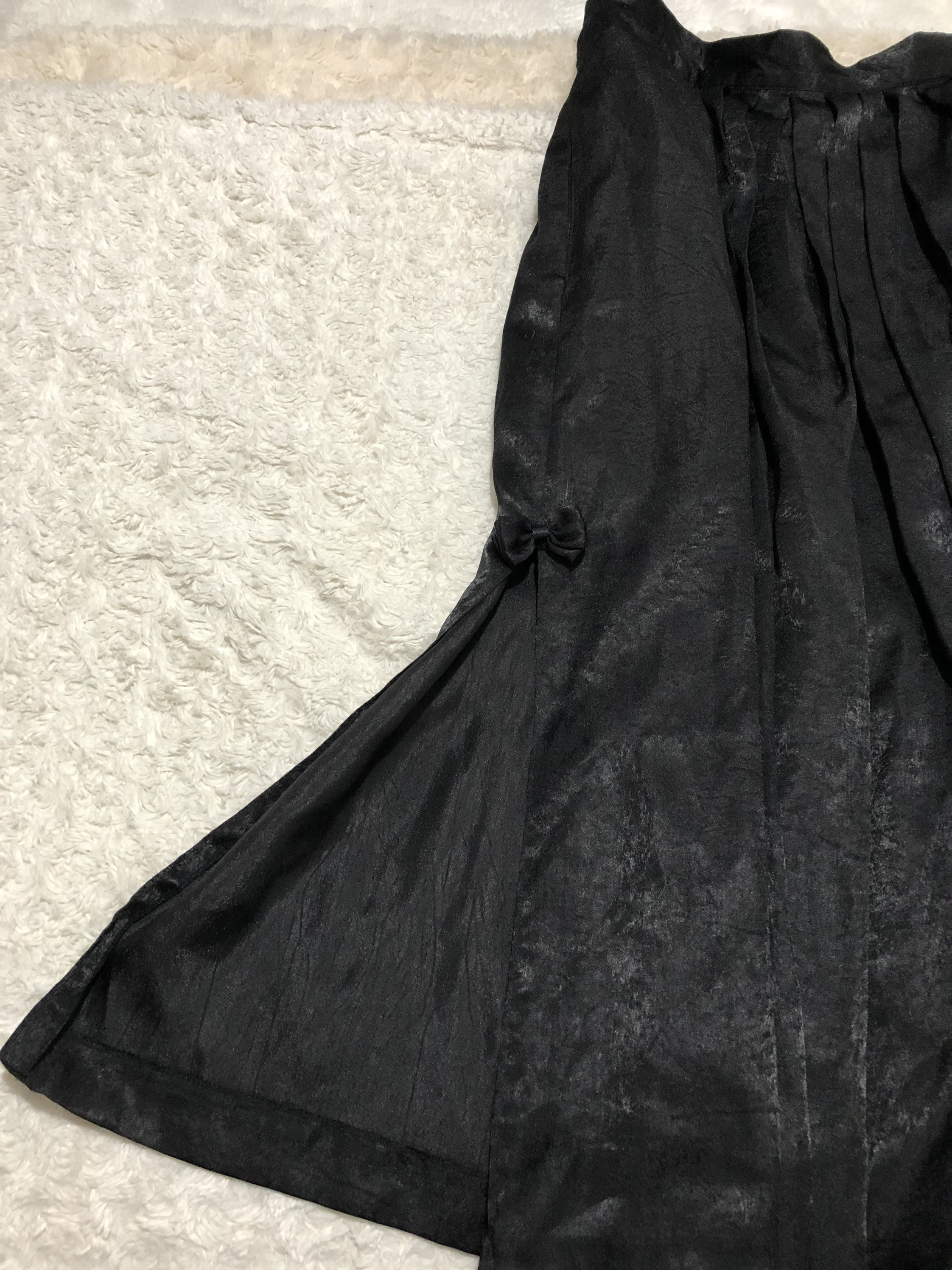 Vintage Skirt Black Size 12 14 Black Gothic Midi Goth Satin | Etsy UK