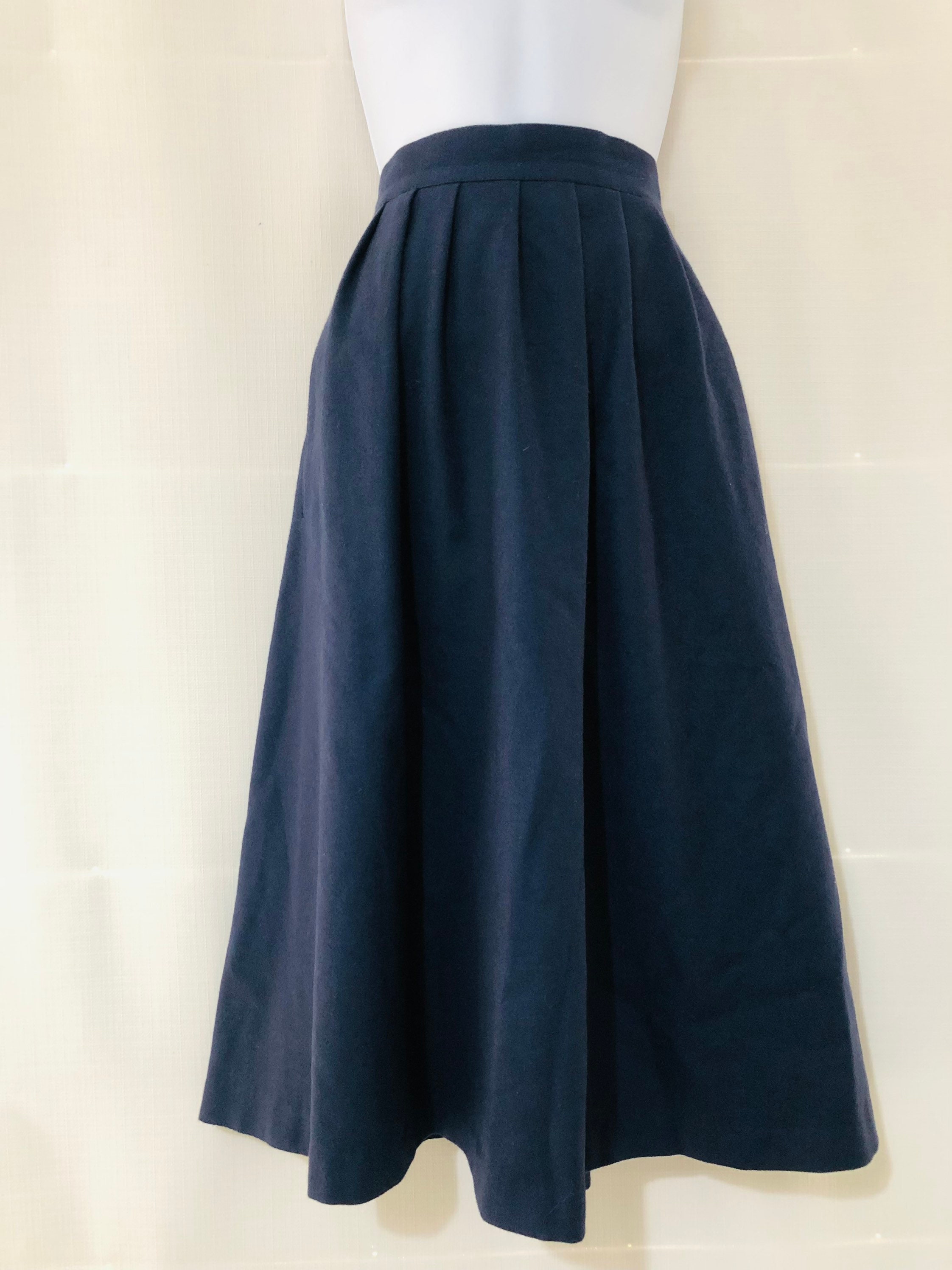 Vintage Skirt Size 8 Navy Blue WW2 Land Army Work L Retro Wool | Etsy