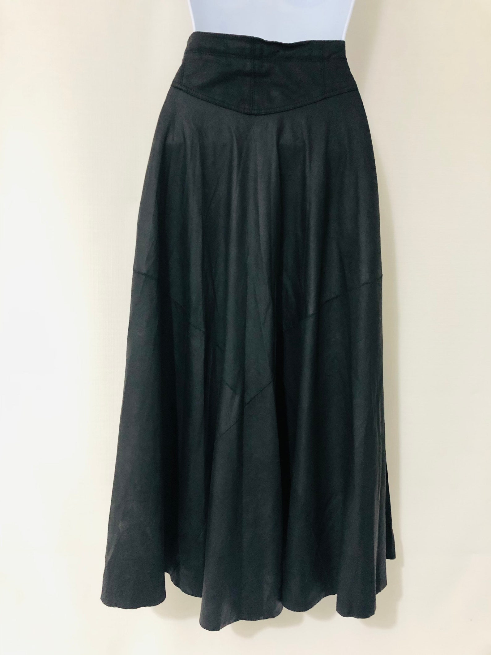 Leather Skirt Black Size 10 Long Goth Maxi Steam Punk Retro | Etsy