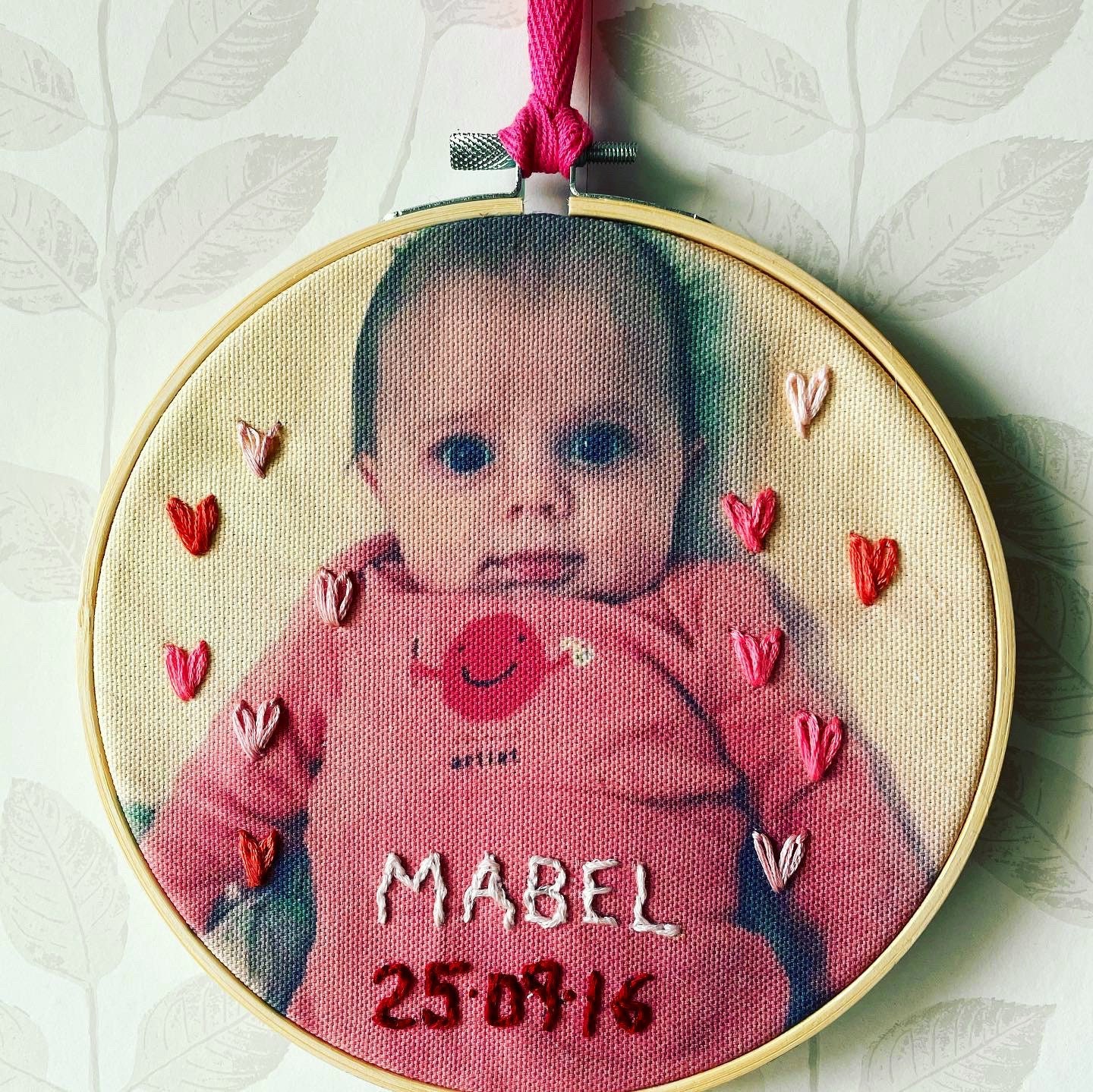 Personalised hand embroidered photo hoop Etsy