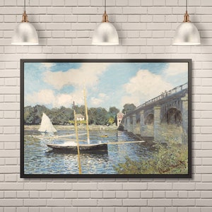 Claude Monet Bridge at Argenteuil Printable Art - Impressionist Wall Decor
