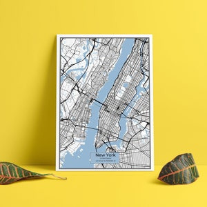 NEW YORK mappa della città poster Download digitale arte murale decorazione opera d'arte stampabile regali personalizzati design Download digitale decorazione murale