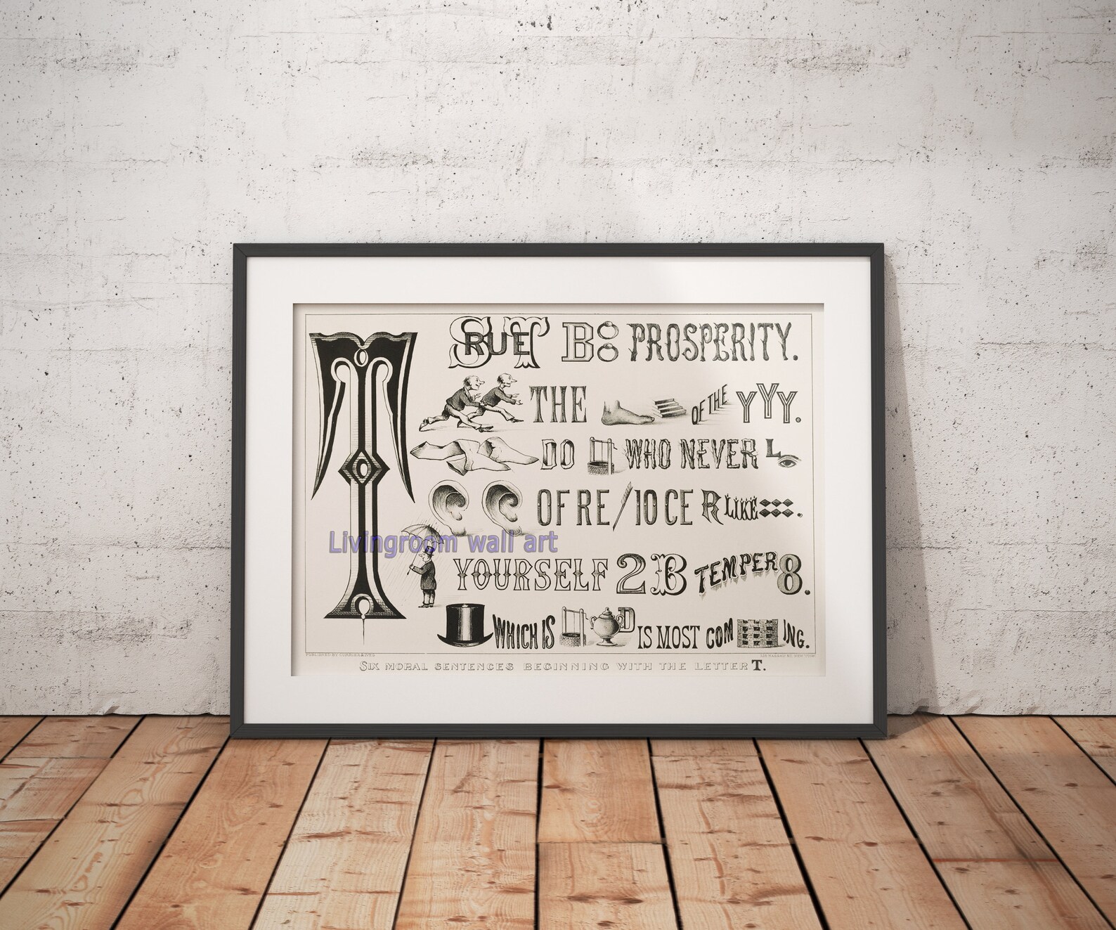 Vintage Six Moral Sentences Poster , Digital Download, Printable Files