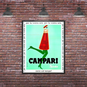 Campari Vintage Plakat 1968 A1 Format | Retro Werbedruck | Italien Campari Soda Print Vintage Werbung Digital Download Poster