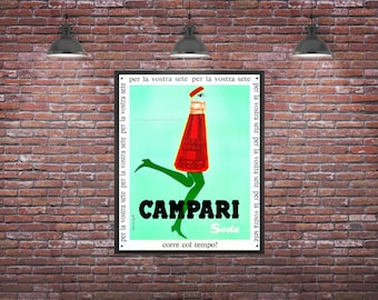 Pôster vintage do refrigerante Campari | Publicidade italiana de 1968 (Download digital)