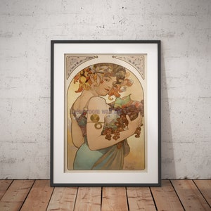 Fruit - von Alphonse Mucha 1897 Digitaler Download, Mucha Kunst , Jugendstil Malerei, Jugendstil Wandkunst, Vintage Poster, Art Deco Poster