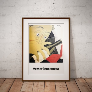 Wine Poster, Monseigneur Le Vin 1927, Wine Prints, Wine Gift, Wine Wall Art, Wine Decor, Wine Art, Wine Posters French, Verser Lentement