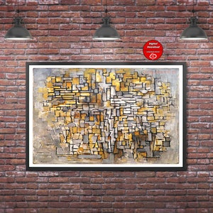 Piet Mondrian Wall Decor Tableau No. 2/Composition No. VII  , Piet Mondrian poster 16x20&quot; Digital download