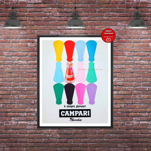 Campari print downloadable vintage poster