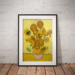 Sunflowers Amsterdam Van Gogh (1888)  , Vincent Van Gogh, Van gogh print, Van gogh art, Van gogh painting , Van gogh art print ,