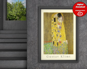 Poster Gustav Klimt de kus, kunst aan de muur Klimt (digitale download)