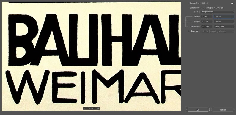 May include: A black and white graphic design featuring the words "BAUHAUS WEIMAR" in bold, sans-serif font. The text is centered on a cream-colored background. The width is 23.386 inches and the height is 13.108 inches.