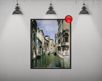Venedig Kanal Kunstdruck, San Trovaso Viertel (Digitaler Download)