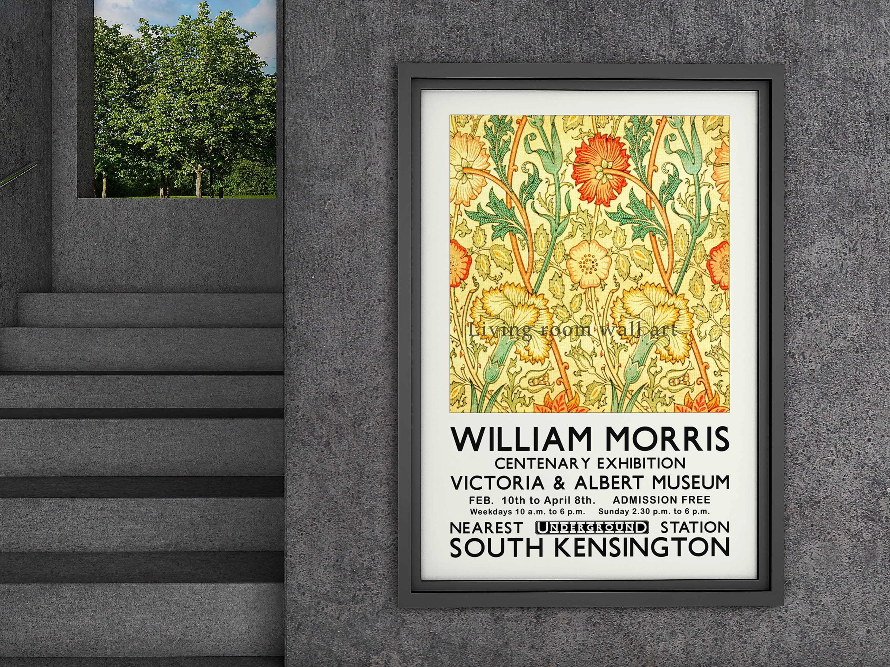 William Morris Exhibition poster Digital Download Victoria Etsy