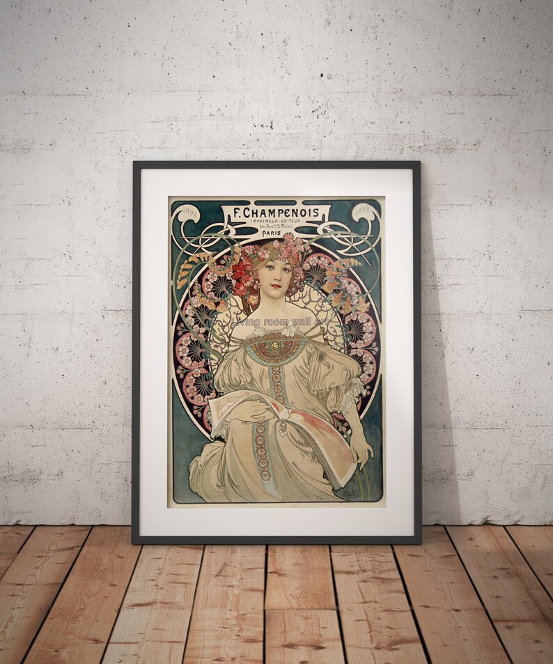 Alphonse Mucha Art Nouveau Poster Vintage Wall Art digital Download Alphonse Mucha Art Nouveau Poster Vintage Wall Art digital Download