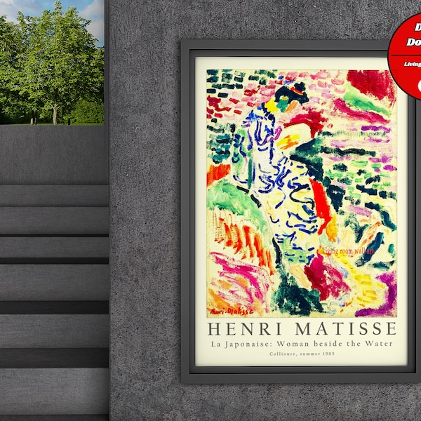 Henri Matisse Exhibition Poster, La Japonaise: Woman Beside the Water, Collioure Summer, HIGH QUALITY PRINT, Home Decor, Matisse 1905