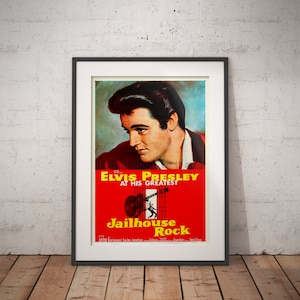 Elvis Presley Jailhouse Rock 1957 Poster ,Vintage Exhibition Print ,Elvis Wall Art ,Elvis Download,Elvis Images,Elvis Decor,Jailhouse Poster