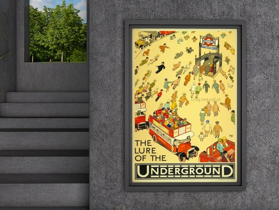 Vintage London Underground Lure of the UNDERGROUND 1920's Wall Art
