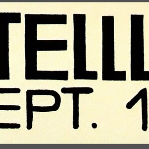 May include: Close-up of a cream-colored background with the black text "SSTELLL SEPT. 1". The image also shows a screenshot of a software interface with dimensions of 59.4 cm wide and 84.1 cm high.