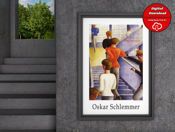 Oskar Schlemmer Stairway, Bauhaus Art Print, Vintage Exhibition Poster (Digital Download)