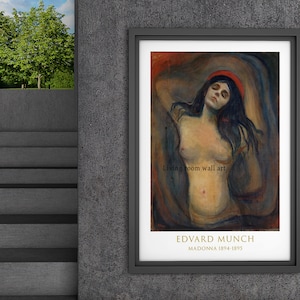 Edvard Munch Art Exhibition Madonna Poster Vintage Print, Edvard Munch poster, Edvard Munch Print