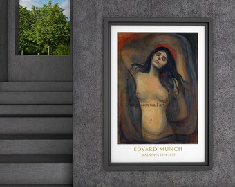 Edvard Munch Art Exhibition Madonna Poster Vintage Print, Edvard Munch poster, Edvard Munch Print