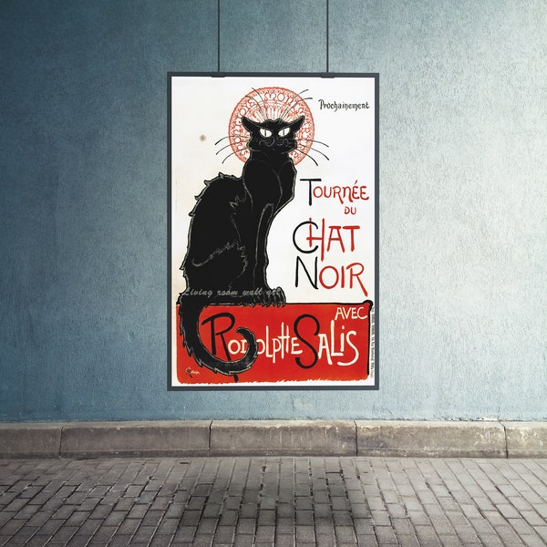 Tournee du Chat Noir , Theophile Alexandre Steinlen 1896 Lithograph ,Vintage poster art, Antique cat print, Art nouveau cat,digital download