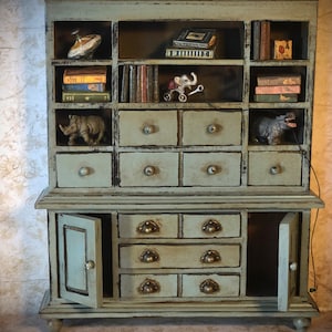 Dollhouse Miniature Child&#39;s Cabinet w/Toys