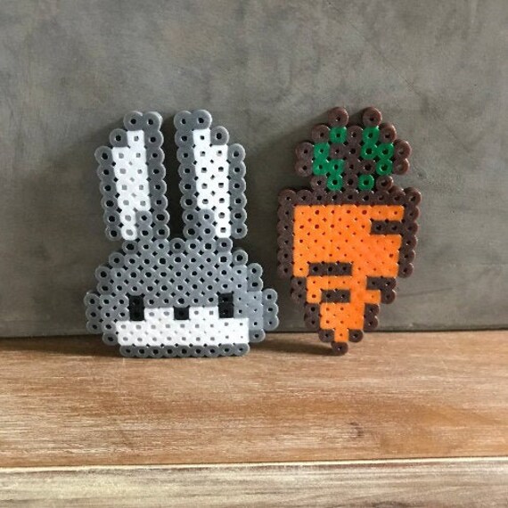 Perler bead bunny perler bead carrot perler bead bundle Etsy