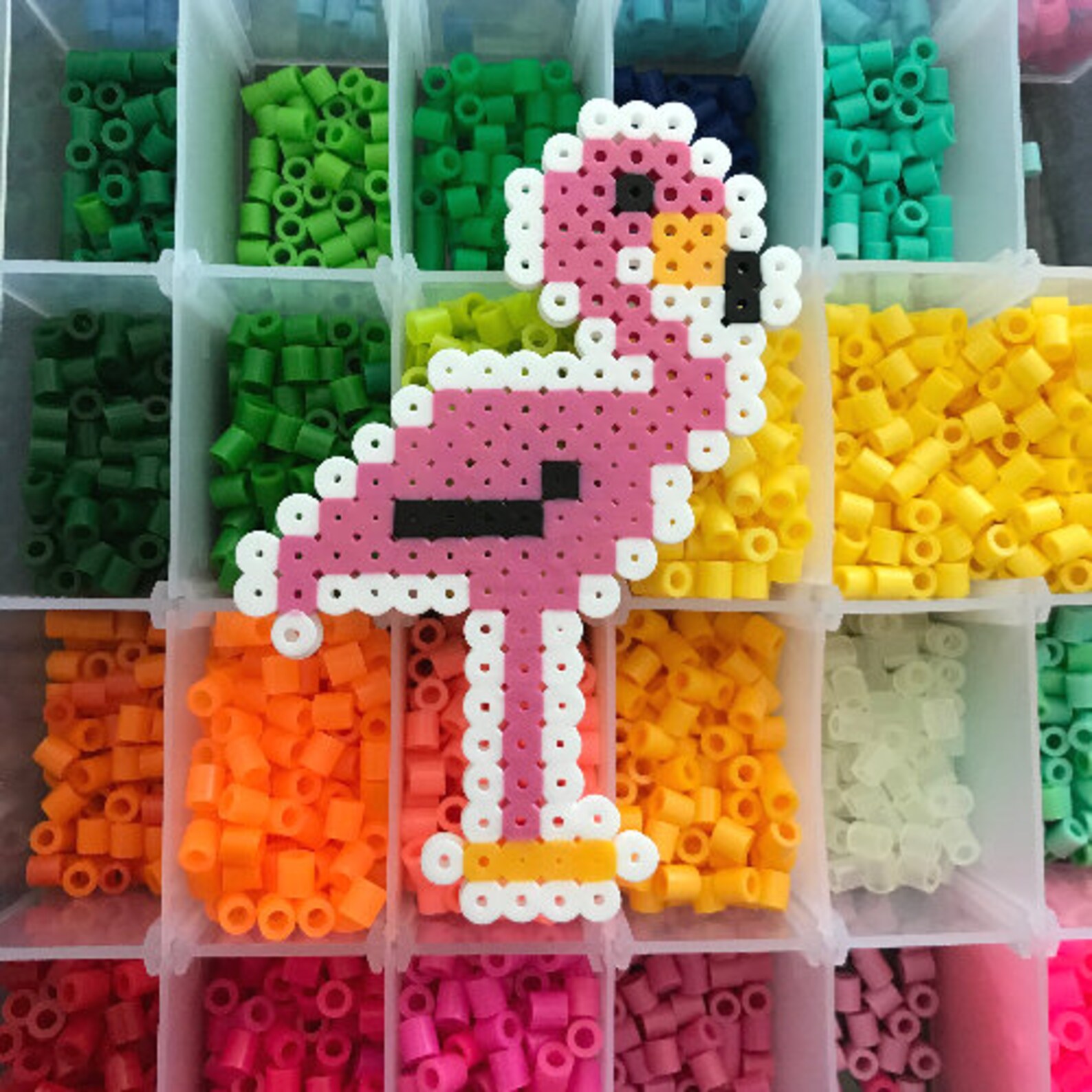 Perler bead flamingo summer perler bead flamingo perler Etsy
