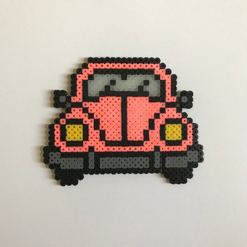 Perler bead car perler bead art car perler bead pink car Etsy