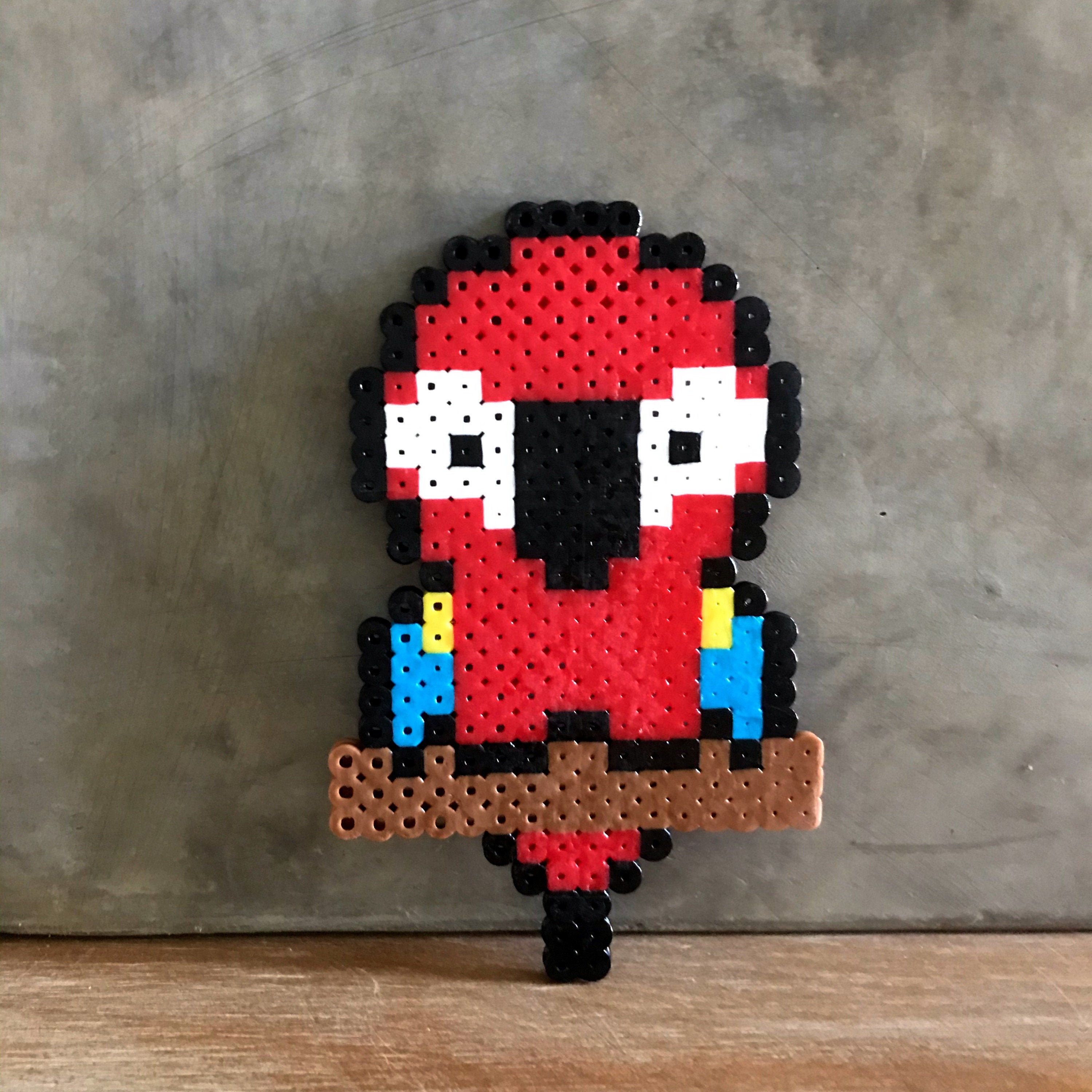 Perler Bead Bird, Bird Perler Bead, Perler Bead Art, Parrot Art, Perler  Beads, Bird Art, Perler Bead Designs, Animal Perler Bead, Gift 