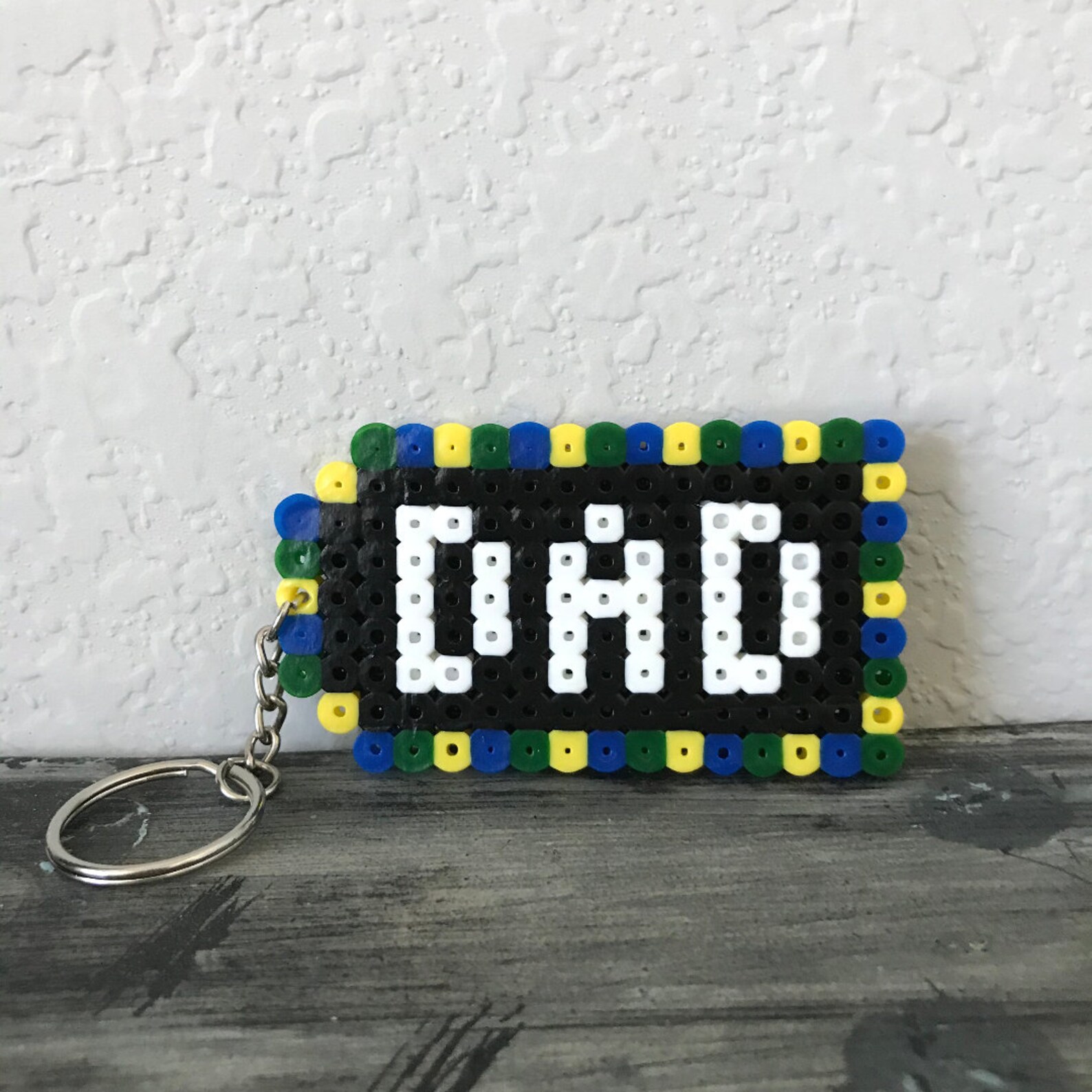 Perler bead keychain dad perler bead fathers day keychain Etsy