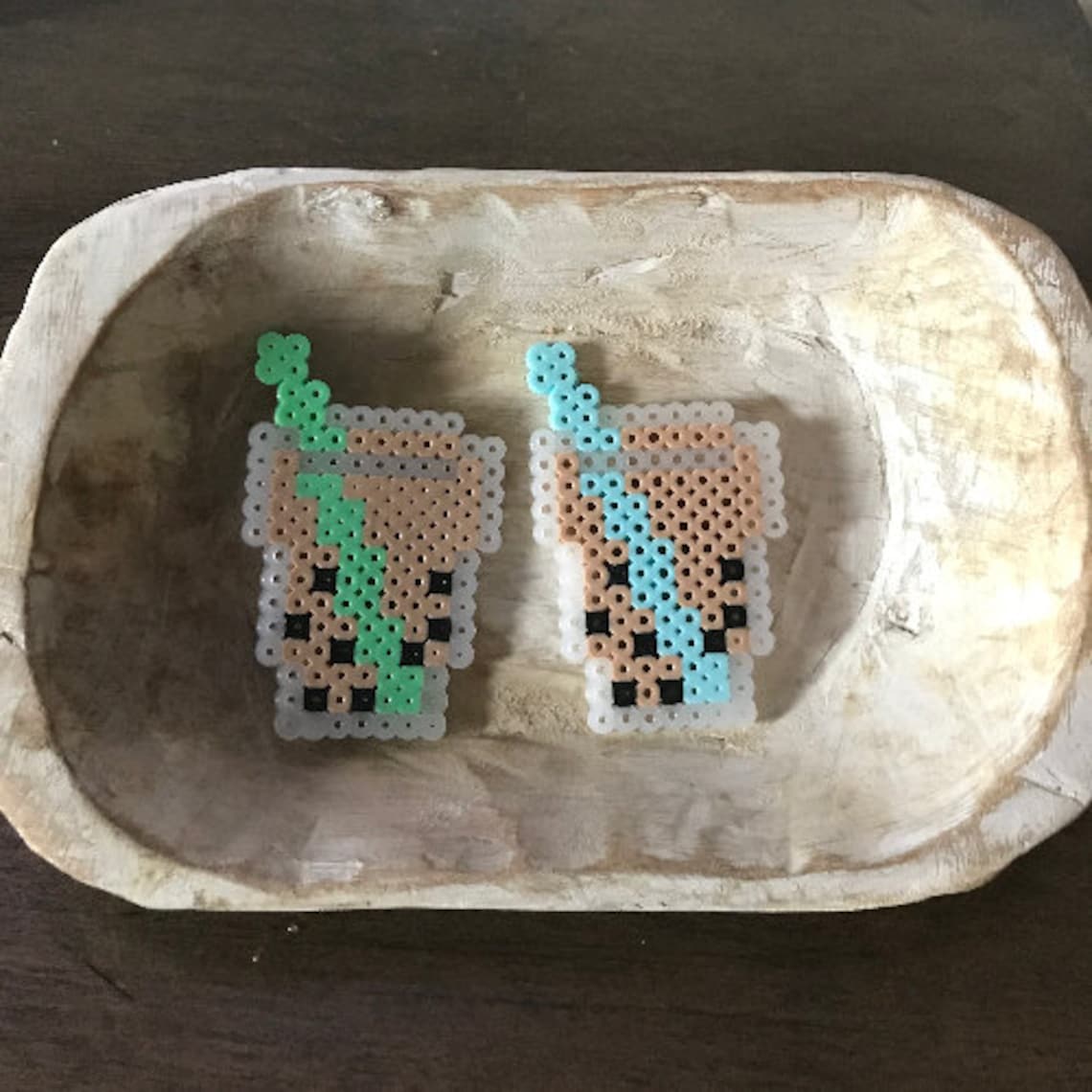 Bubble Tea Perler Bead, Tea Perler Bead, Perler Bead, Perler Bead Art