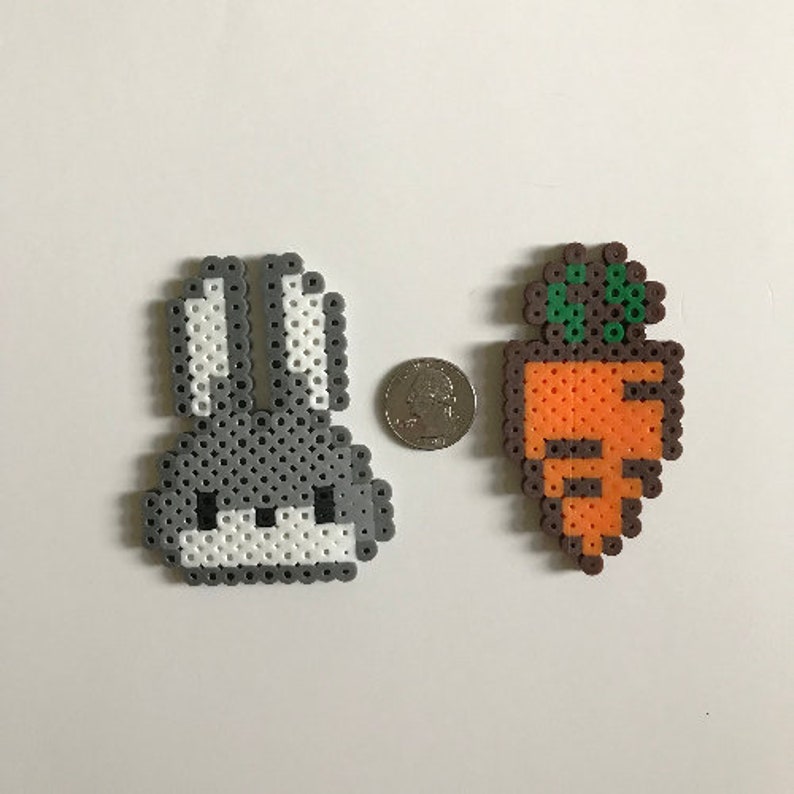 Perler bead bunny perler bead carrot perler bead bundle Etsy