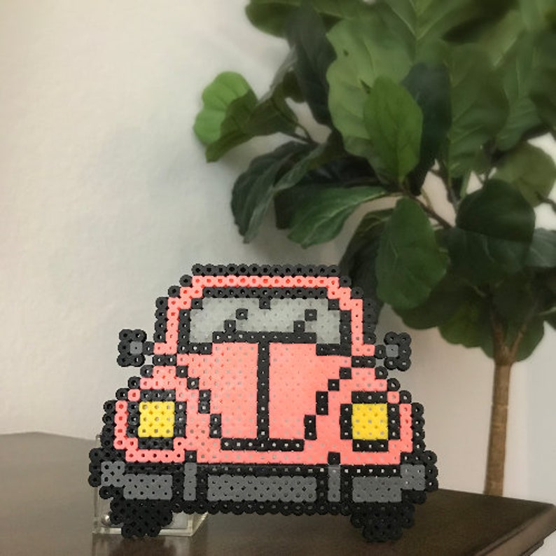 Perler bead car perler bead art car perler bead pink car Etsy