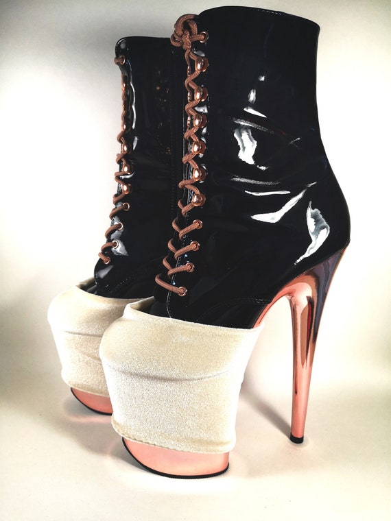 Nude Velvet Pleaser Toe Covers Platform 