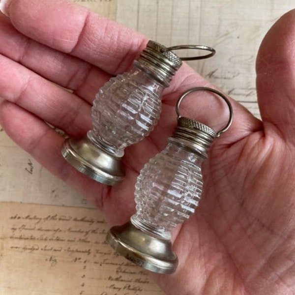 Vintage Cut Glass Lantern Salt & Pepper Shakers - Petite Salt and Pepper Shakers - Vintage Dining