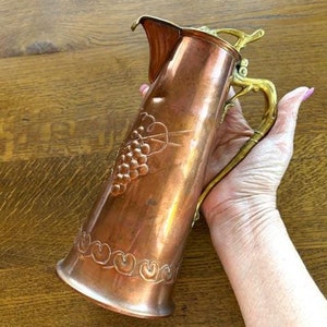 Antique Copper Lidded Pitcher - Antique Copper Collection - Antique Home Decor