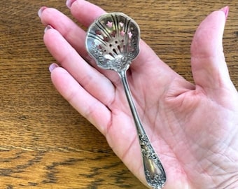 Antique Sterling Silver Berry Spoon - Antique Bon Bon/Nut Spoon - Collectable Sterling Silver