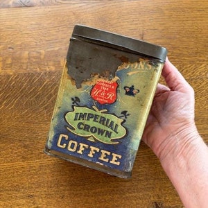 Antique Coffee Tin - Reardon&#39;s Imperial Crown Coffee Can - Antique Kitchen Decor
