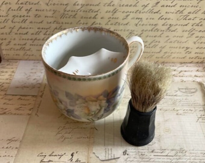 Antique Porcelain Shaving Cup & Brush German Porcelain Etsy