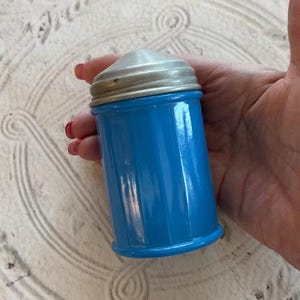 Vintage Blue Milk Glass Shaker - Milk Glass Cheese/Sugar Shaker - Vintage Dining