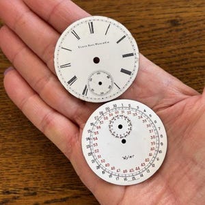 Vintage Watch Faces - (2) Vintage Watch Parts - Mixed Media Supplies - Steampunk Art
