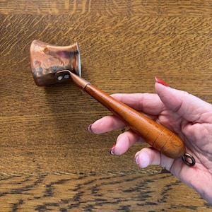 Hammered Copper Turkish Cezue - Vintage Small Copper Turkish Coffee Pot - Mid Century Solid Copper Sauce Server