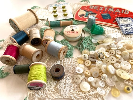 Vintage Hand Sewing Supplies Mixed Lot of Vintage Sewing Notions